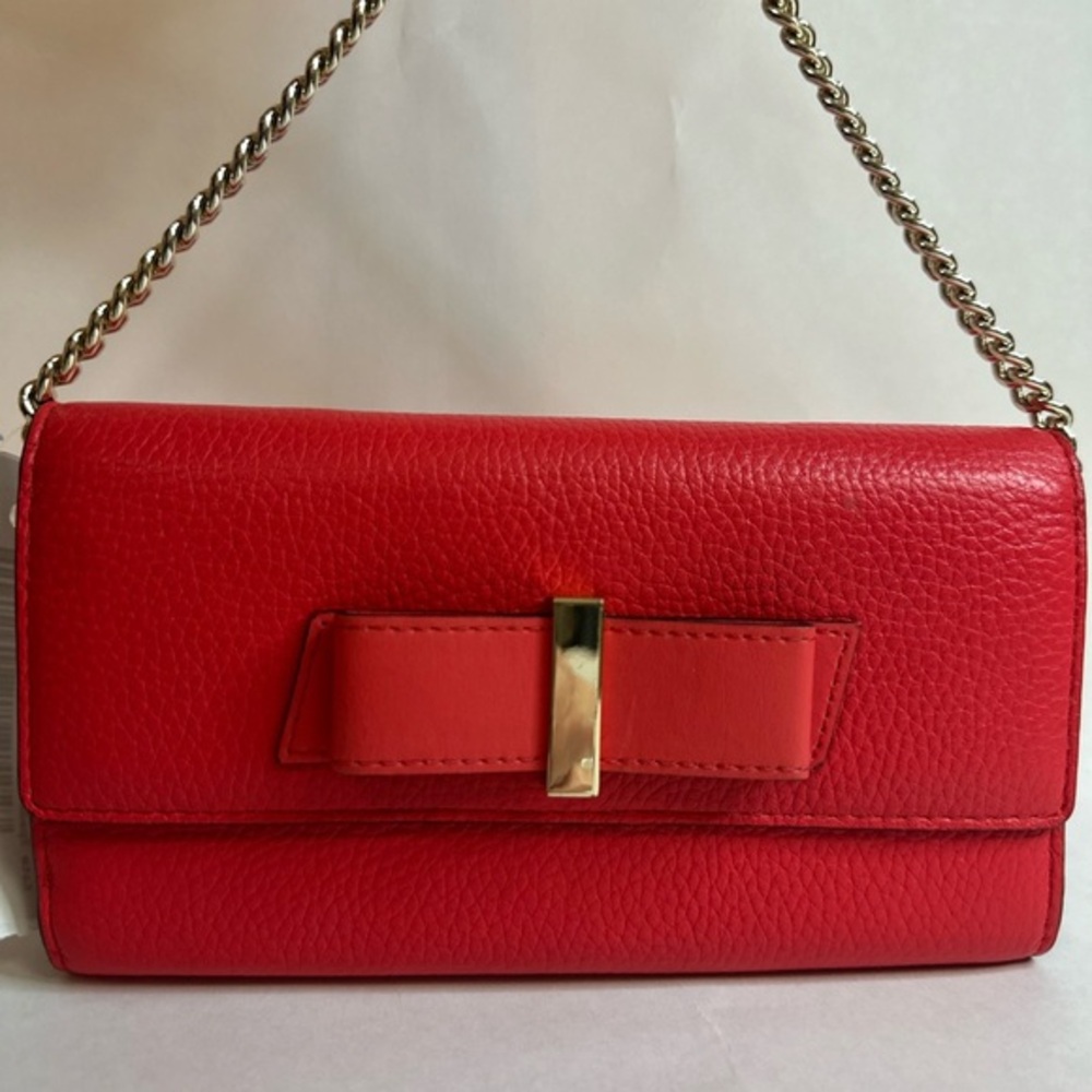 Kate Spade Milou Parchment Drive Chain Clutch Wallet -NEW!